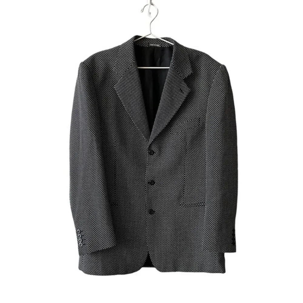 Vintage Bachrach Diamond Print Black and White Suit Blazer size 42L